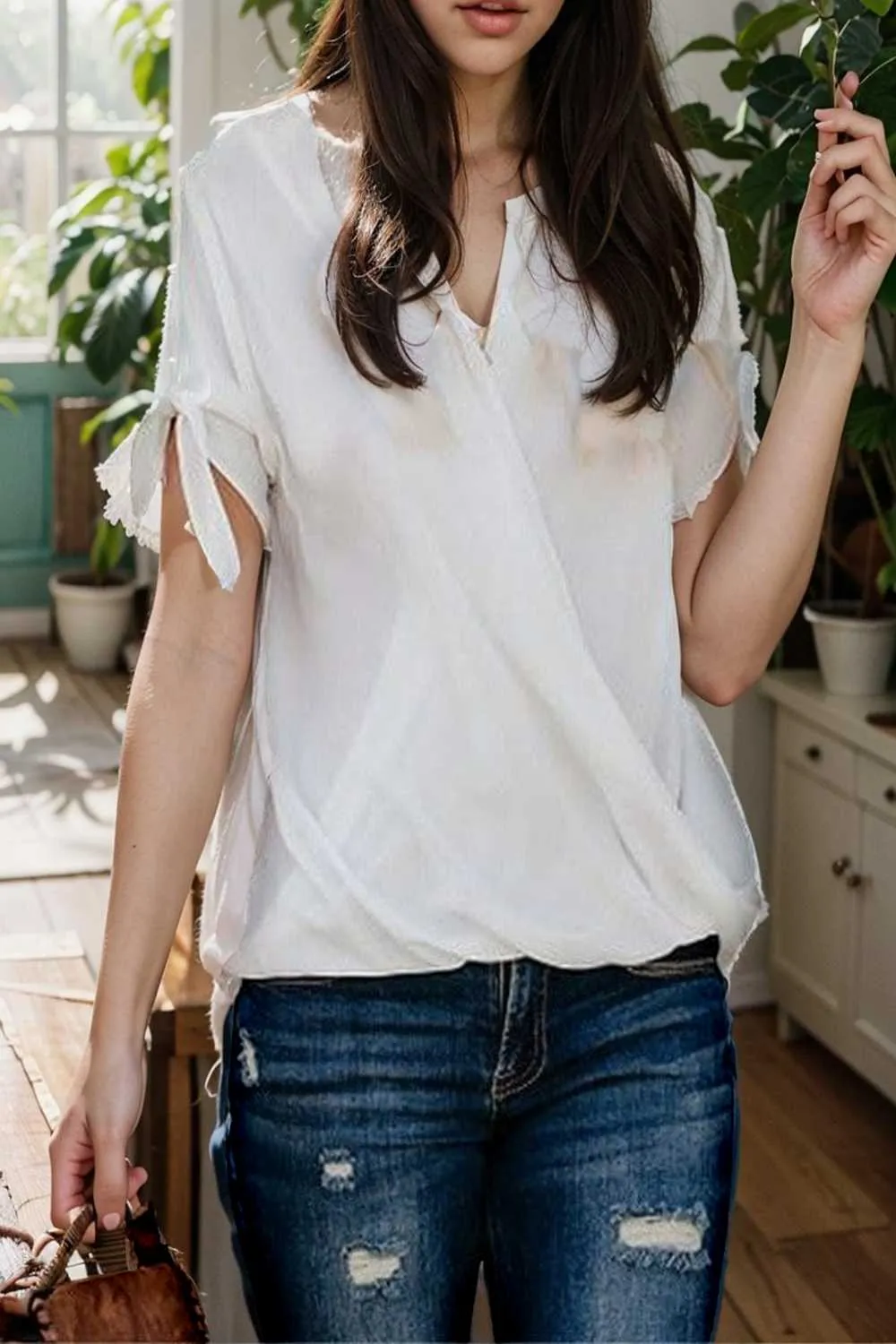 women s blouses loose solid belted long sleeve blouse