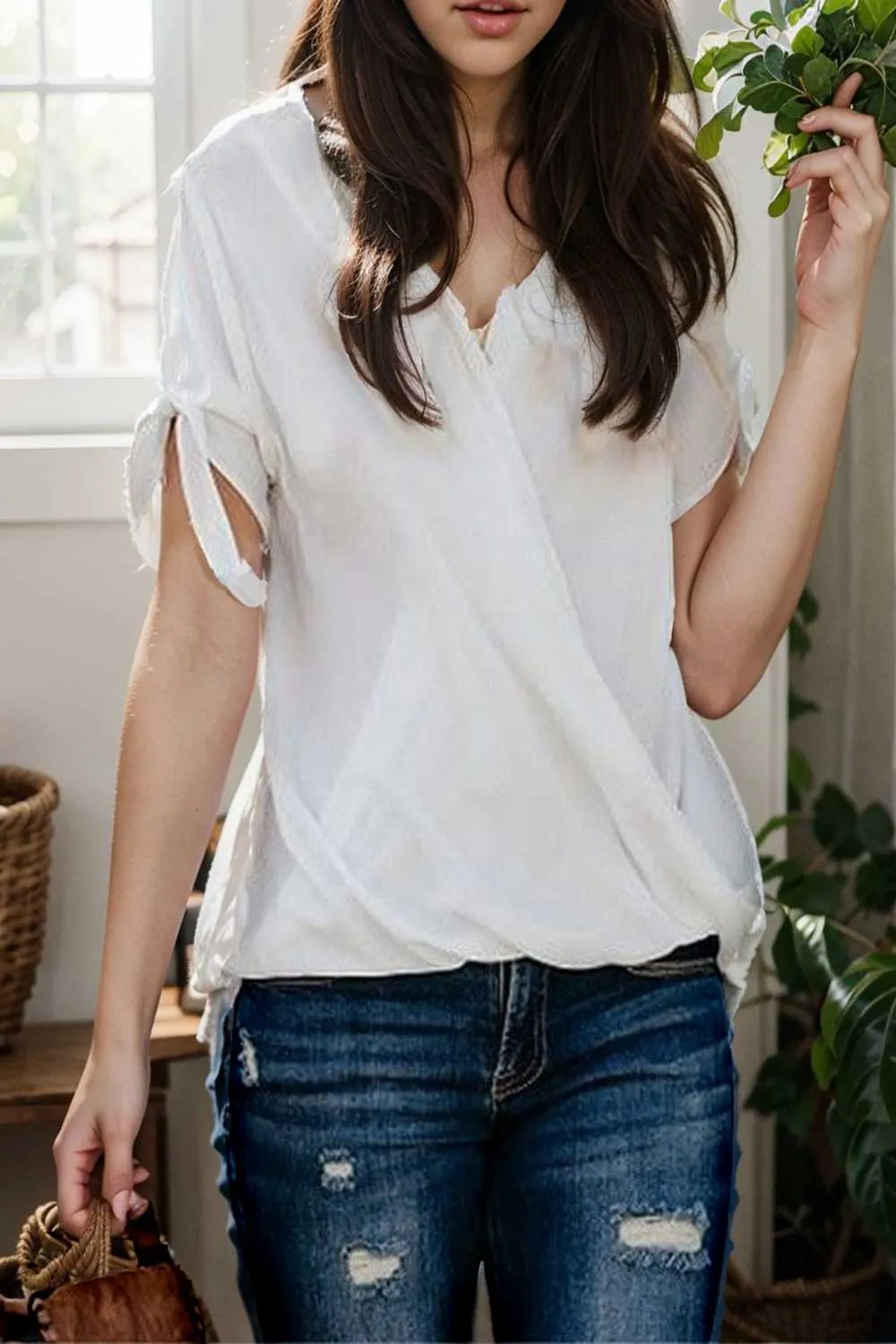 women s blouses loose solid belted long sleeve blouse