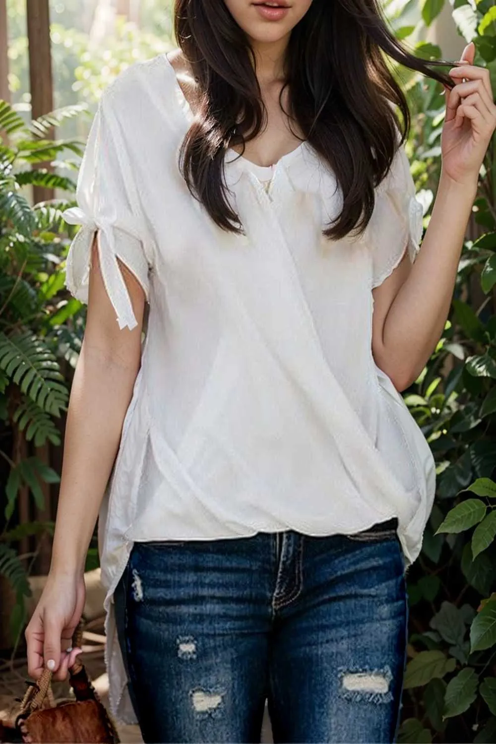 women s blouses loose solid belted long sleeve blouse