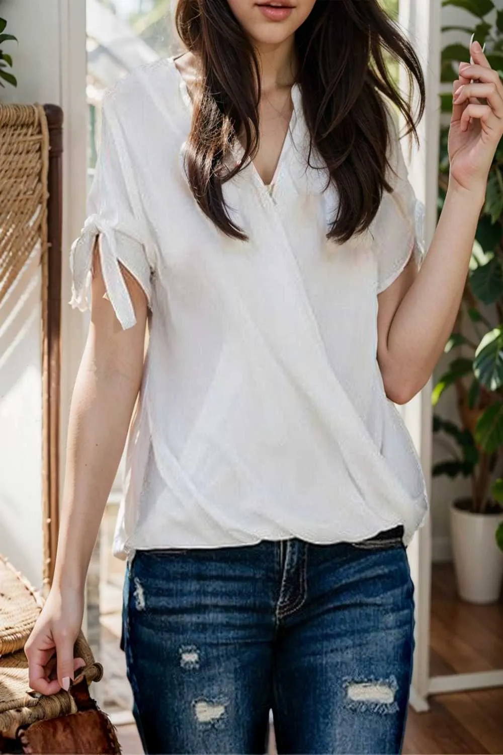 women s blouses loose solid belted long sleeve blouse