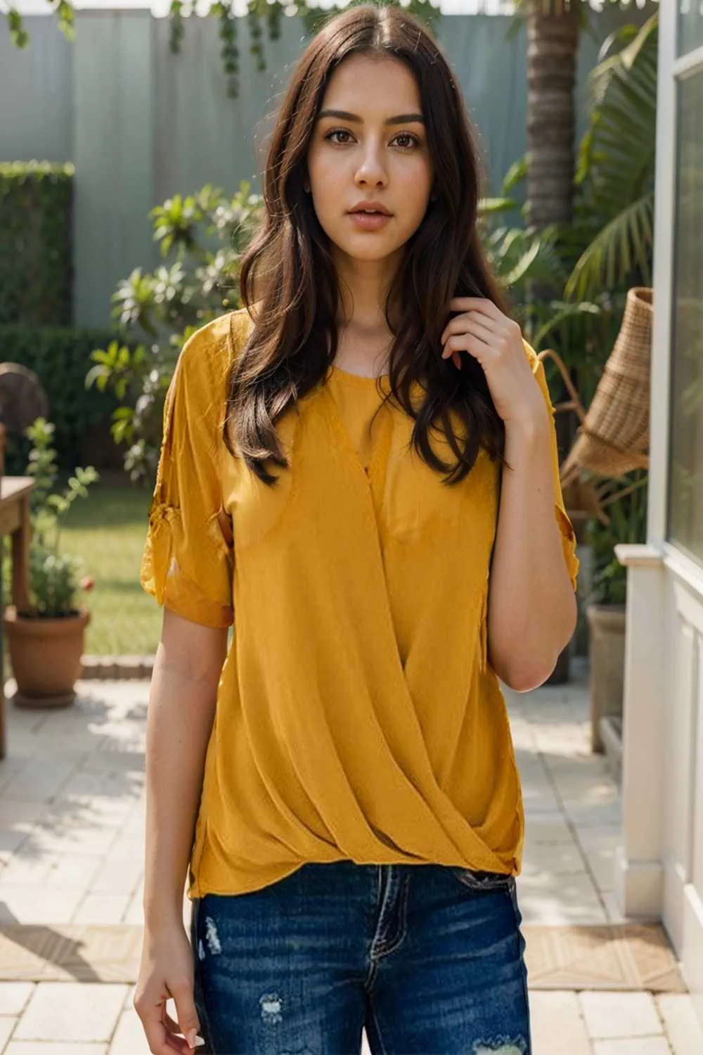 women s blouses loose solid belted long sleeve blouse