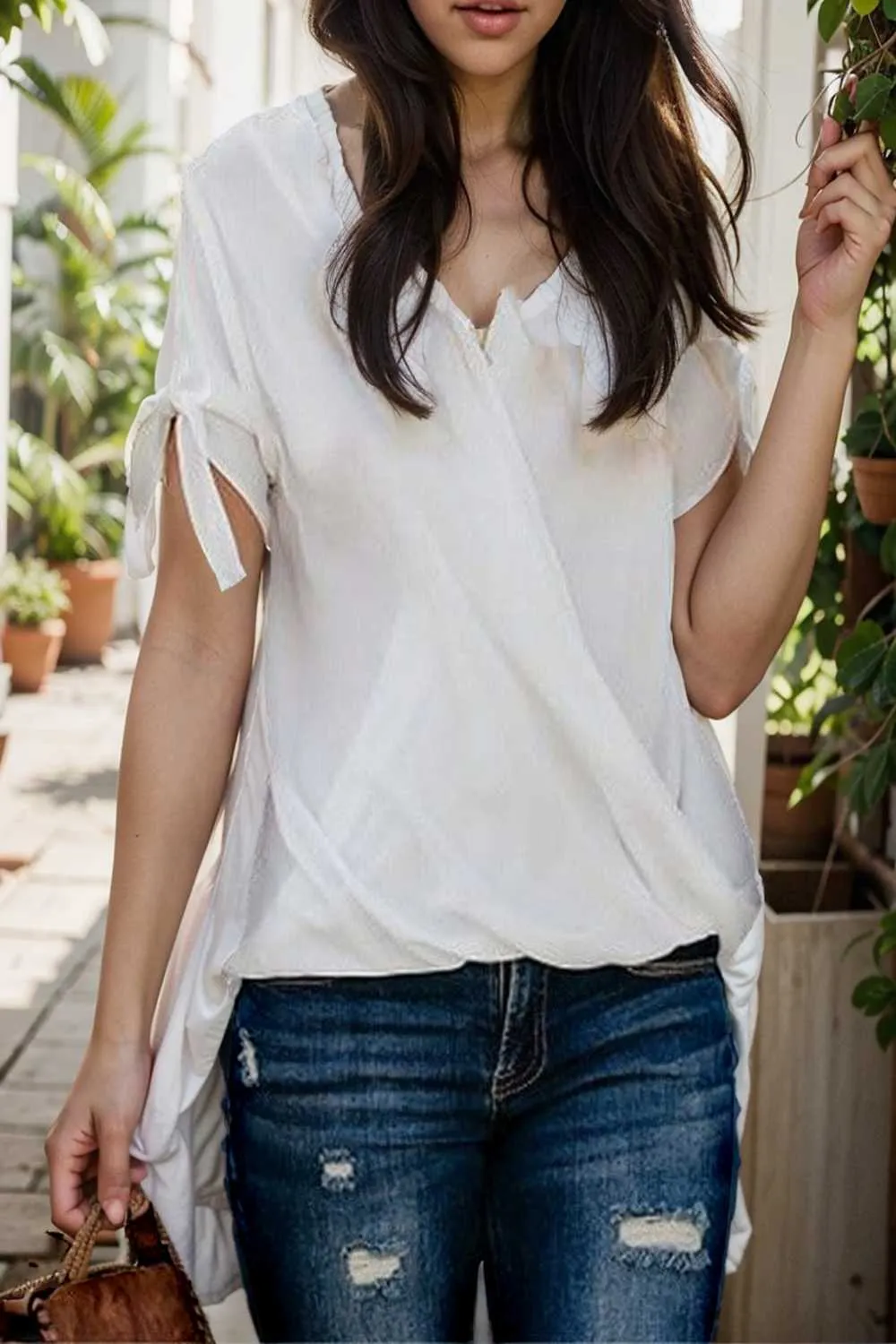 women s blouses loose solid belted long sleeve blouse