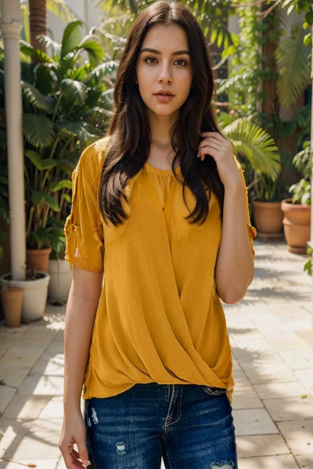 women s blouses loose solid belted long sleeve blouse