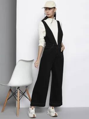 Women Solid Black Jumpsuits & Sets