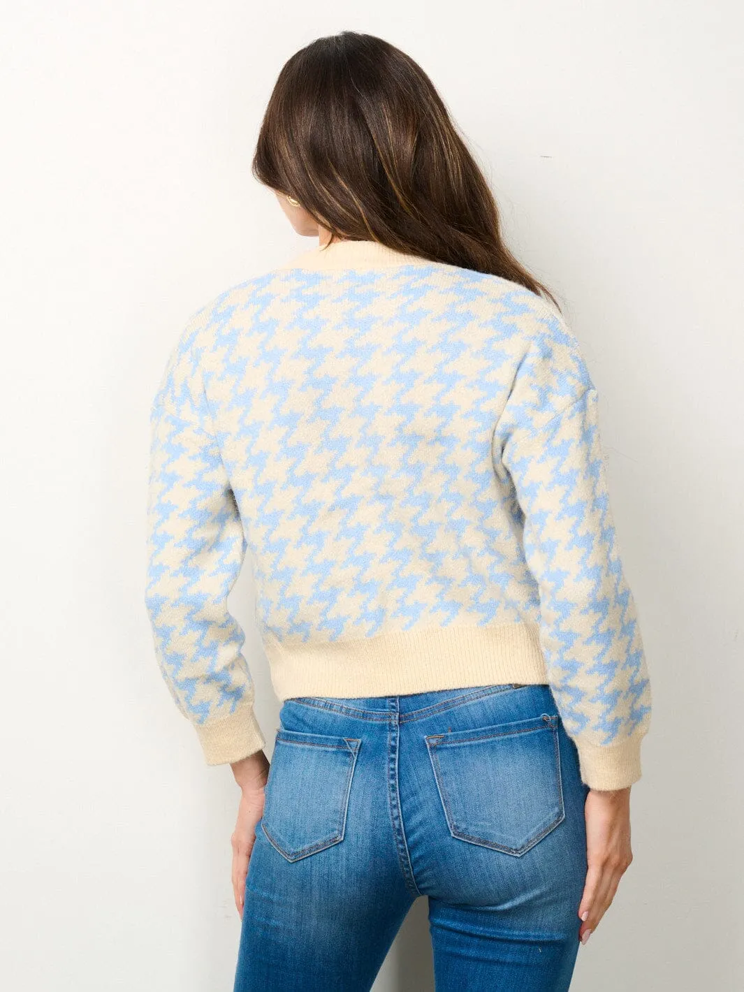 WOMEN'S LONG SLEEVE BUTTON UP POCKETS COLORBLOCK SWEATER