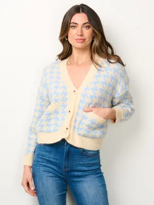 WOMEN'S LONG SLEEVE BUTTON UP POCKETS COLORBLOCK SWEATER