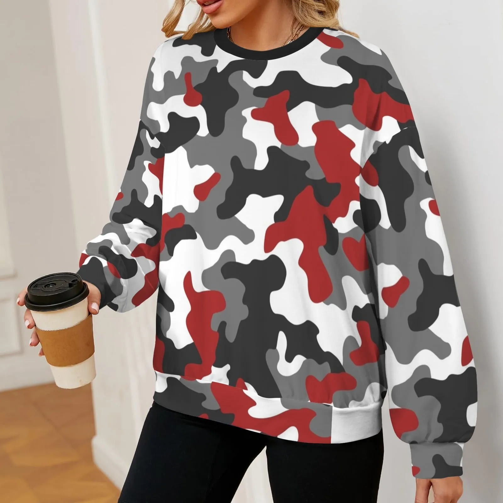 Women's Oversized Crew Neck Pullover Sweater