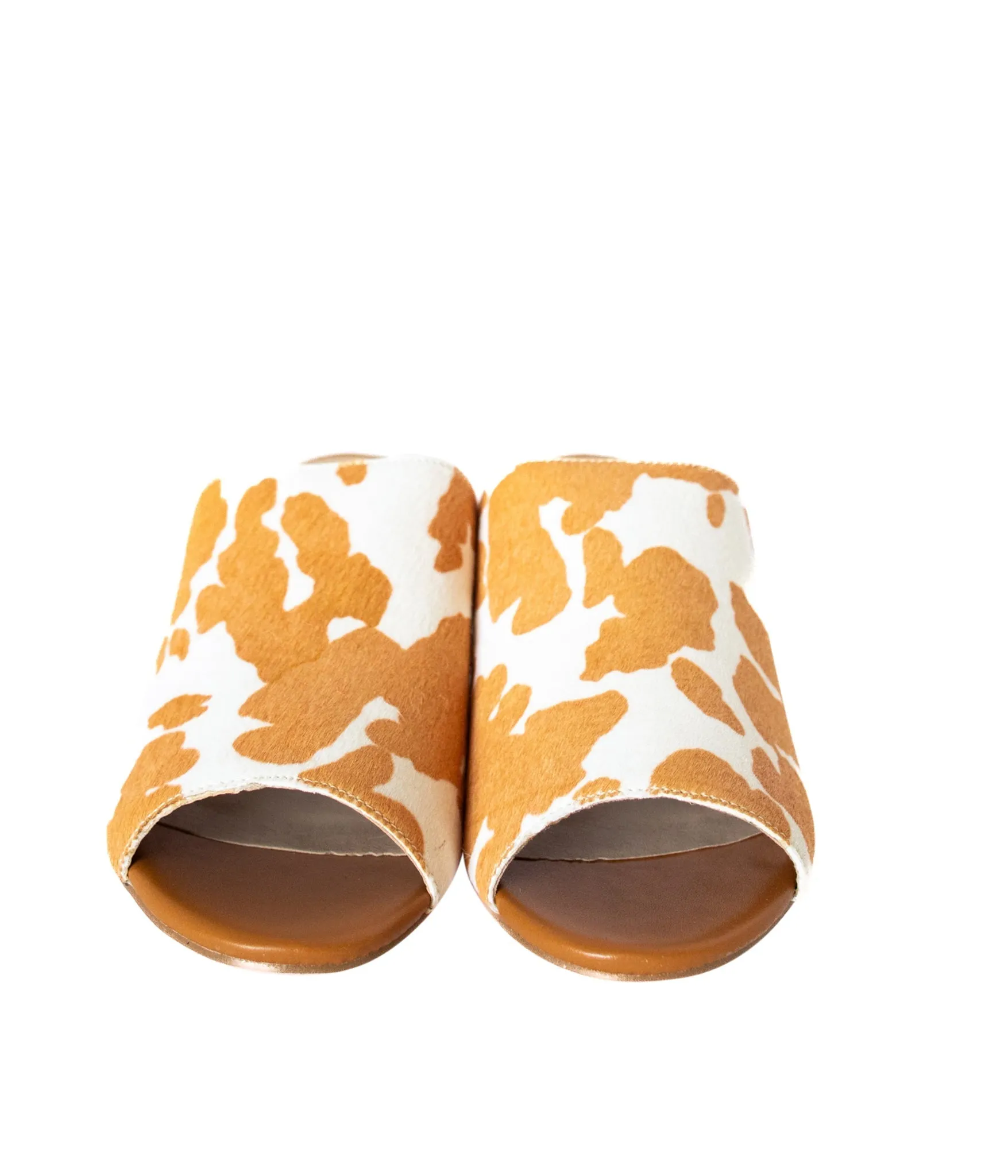 Women's Richwood Peeptoe Tan and White Cowhide Slide