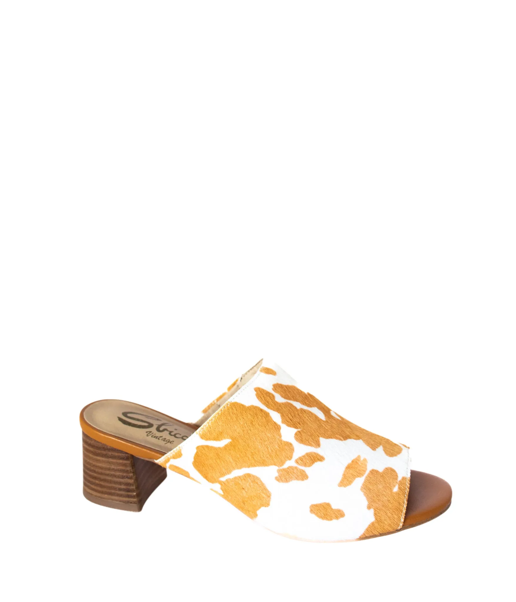 Women's Richwood Peeptoe Tan and White Cowhide Slide