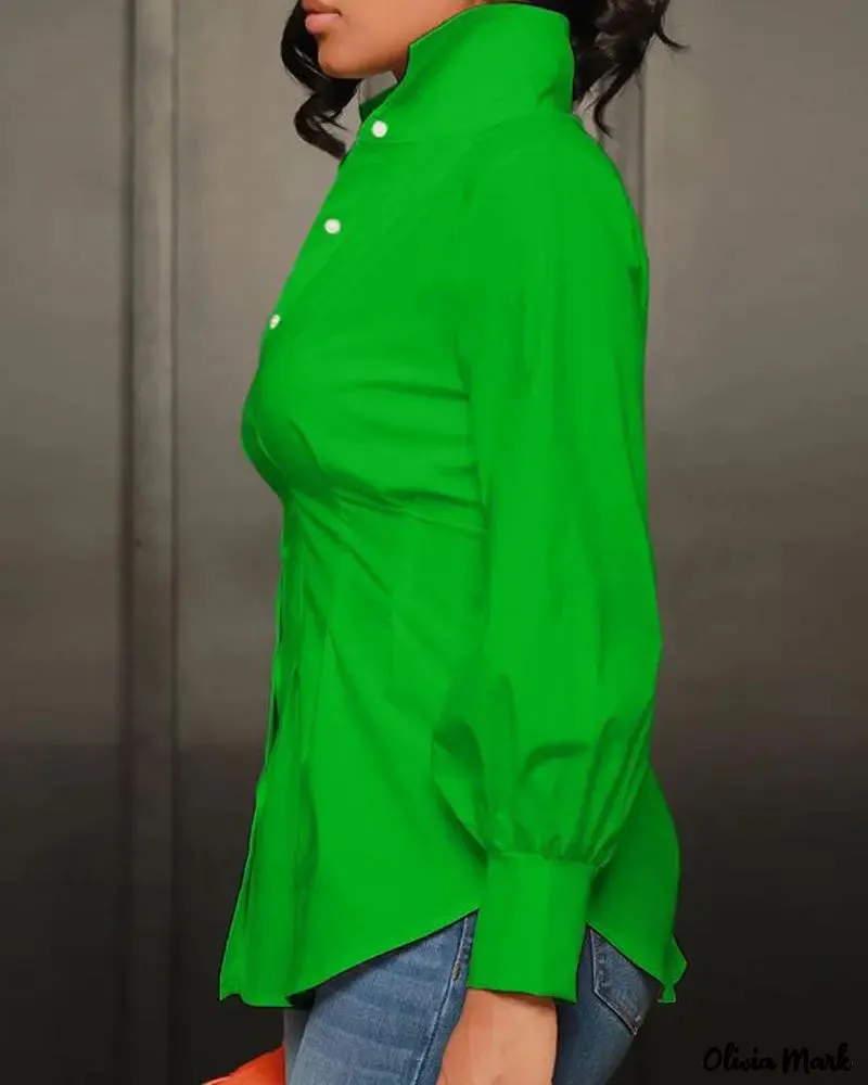 Xieyinshe - Long sleeve button down shirt with corset
