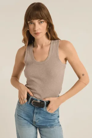 Z Supply: Sirena Rib Tank in Heather Taupe