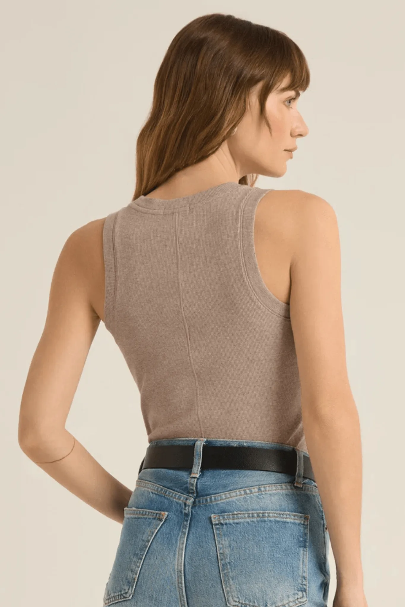 Z Supply: Sirena Rib Tank in Heather Taupe