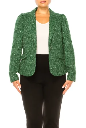 Zac & Rachel Single-Button Tweed Blazer Jacket
