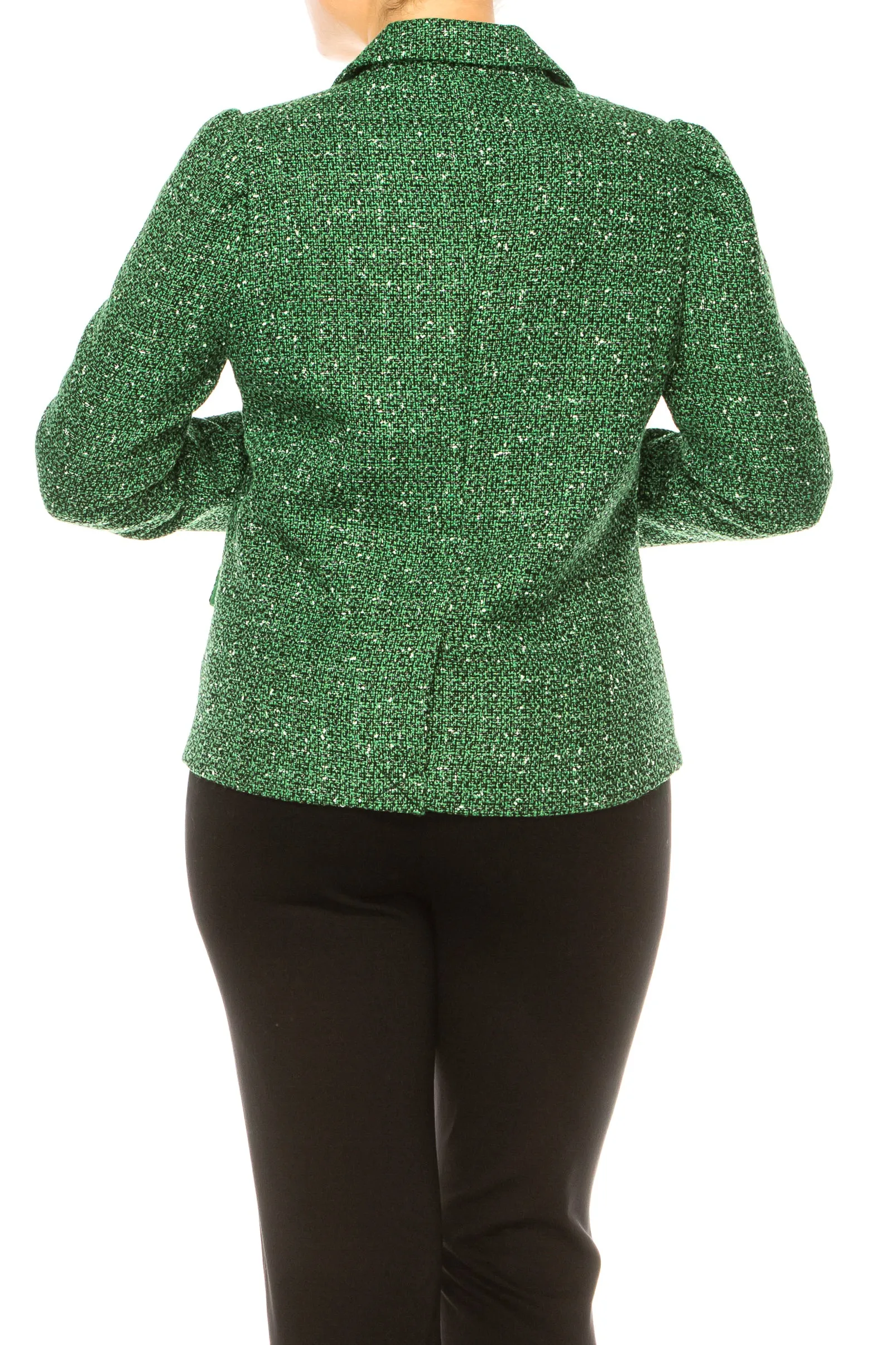 Zac & Rachel Single-Button Tweed Blazer Jacket