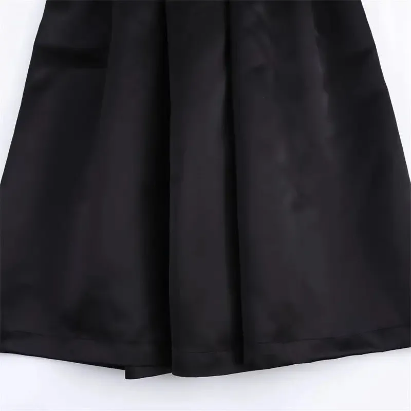 Zemira Black Scoop Colar A Line Midi Dress