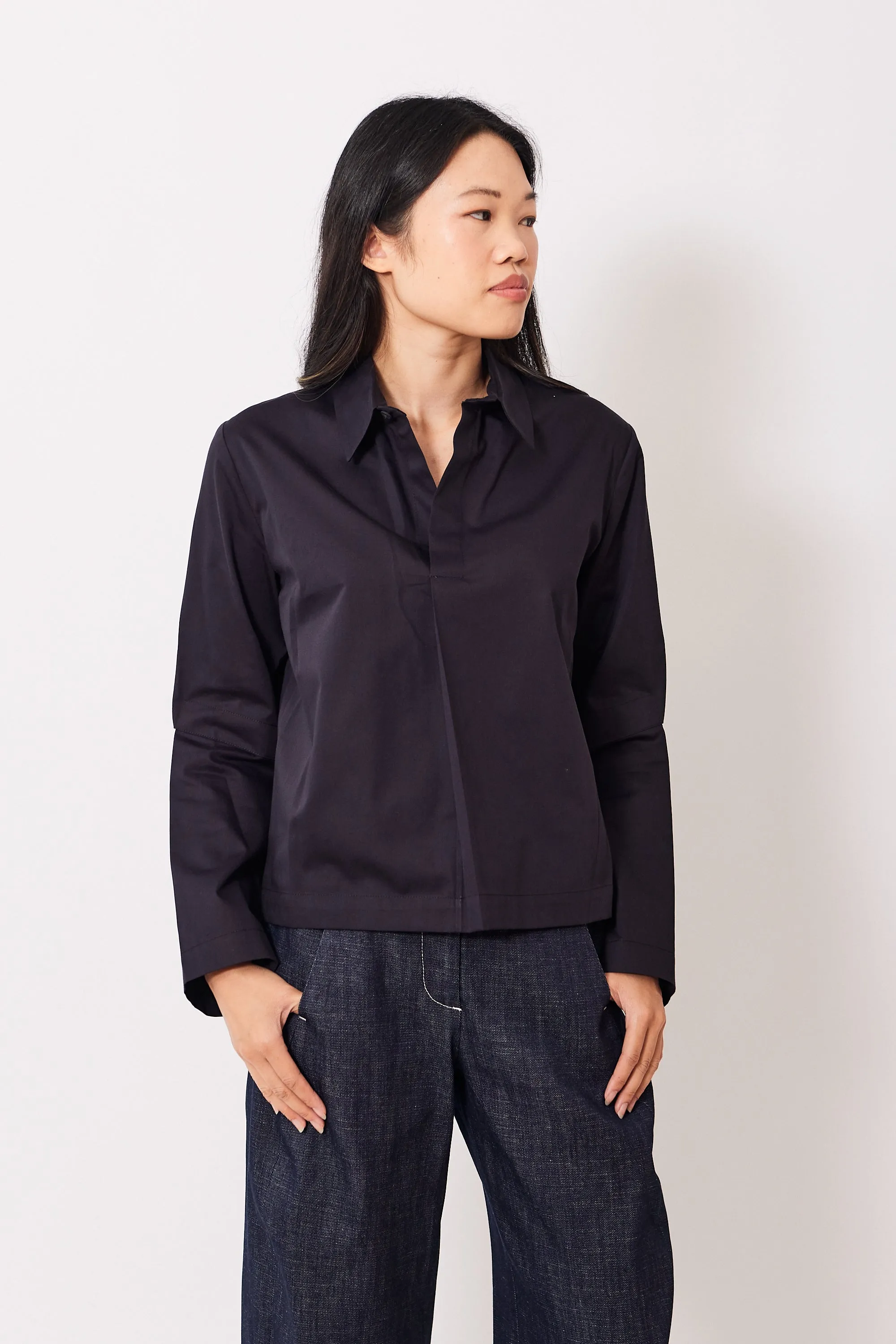 Zero   Maria Cornejo Cotton Broadcloth Biker Shirt