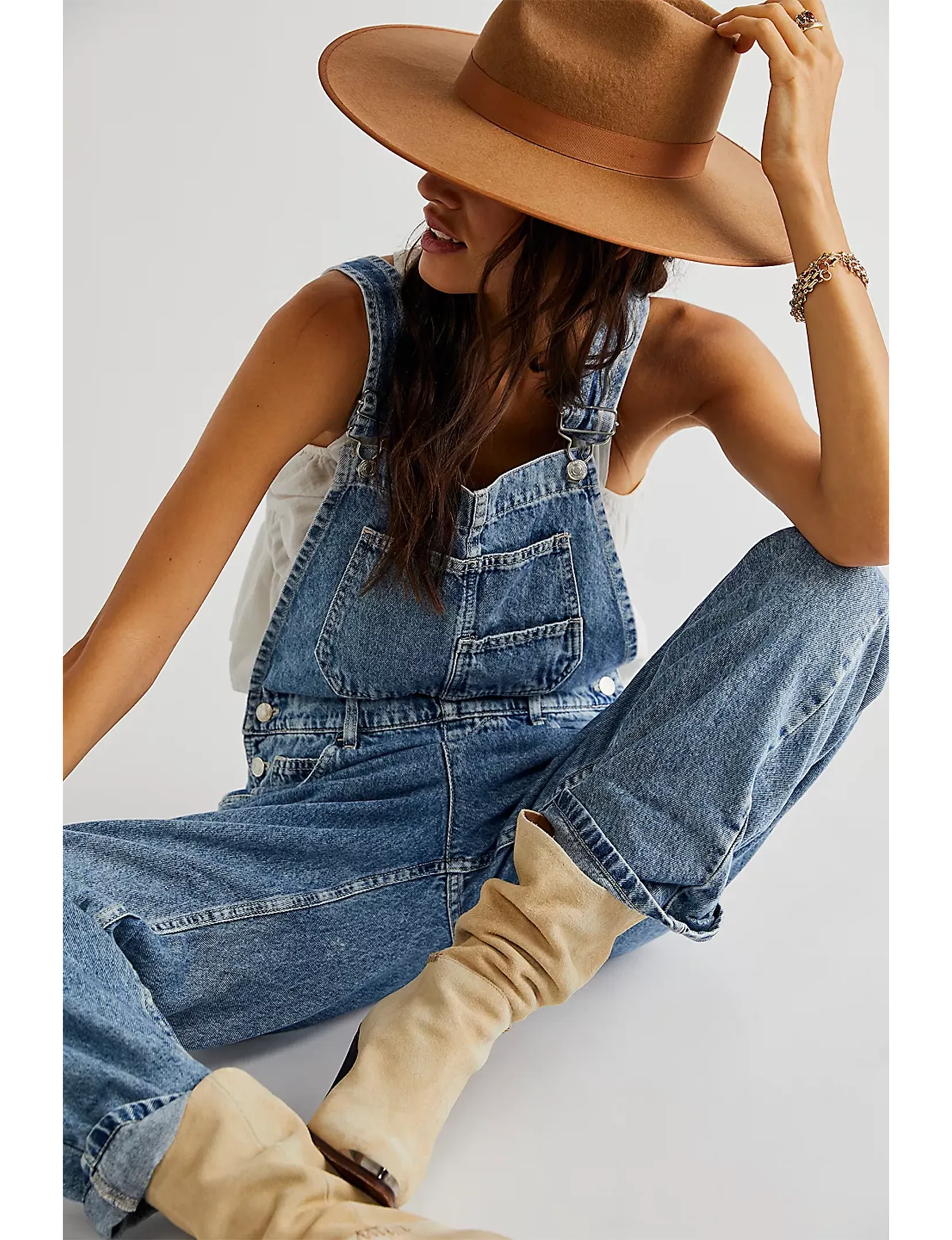 Ziggy Denim Overalls, Powder Blue