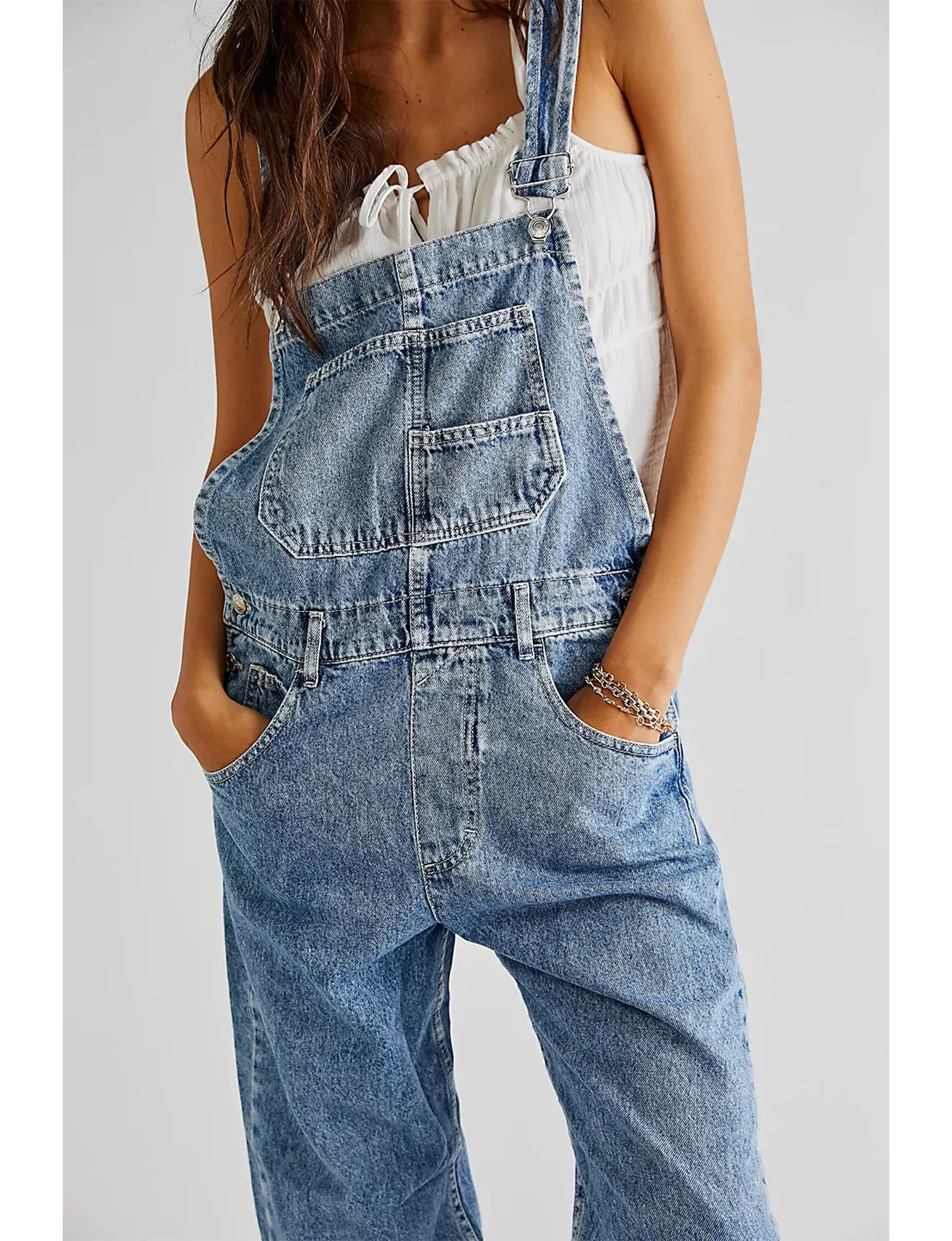 Ziggy Denim Overalls, Powder Blue