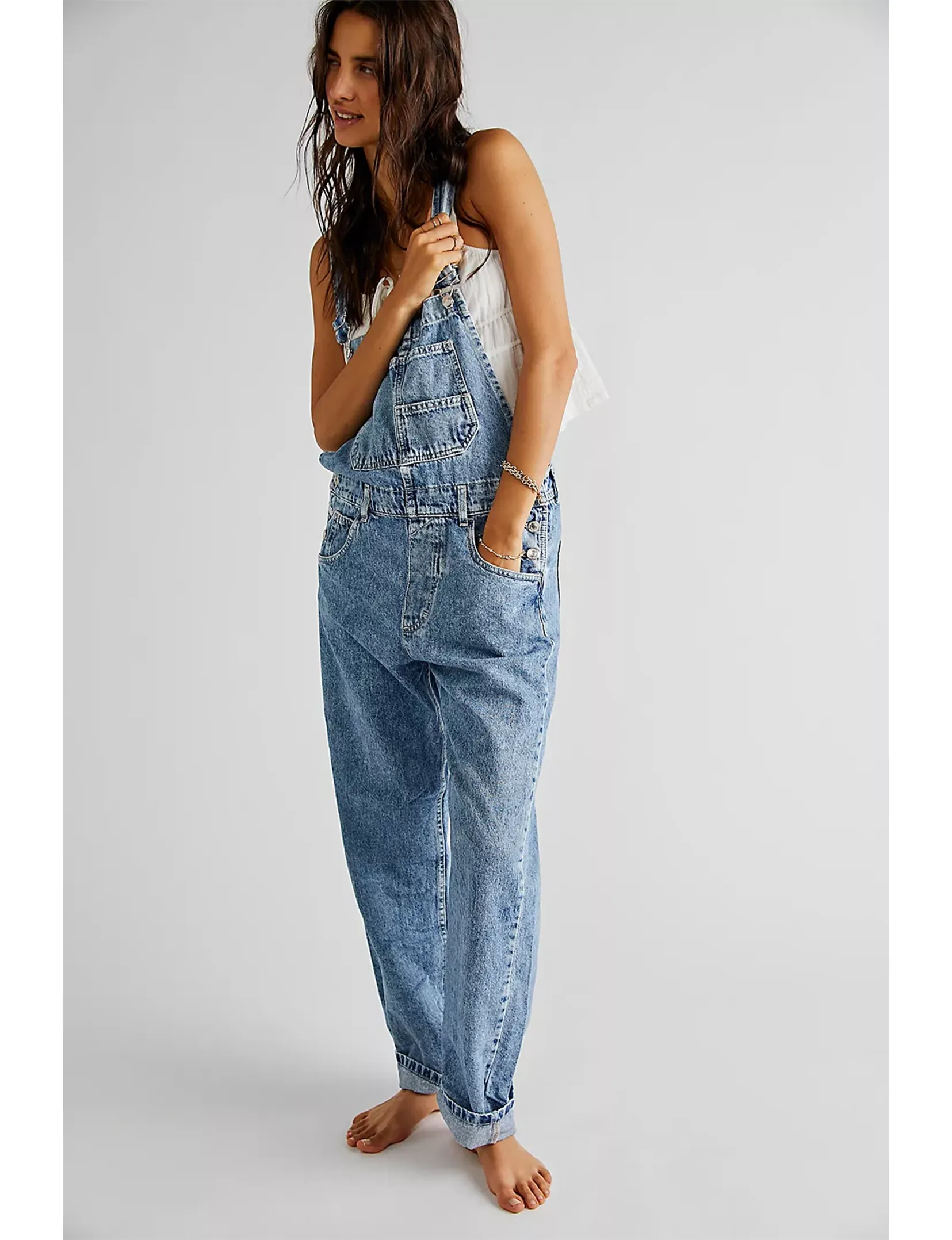 Ziggy Denim Overalls, Powder Blue