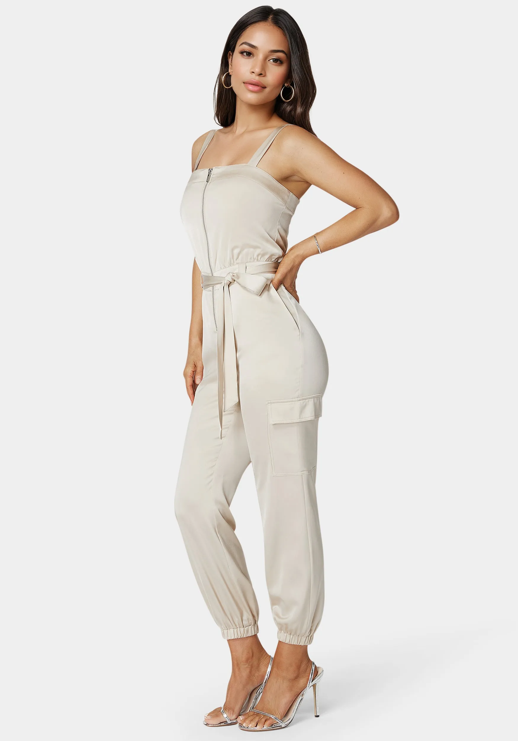 Zip Front Jogger Jumpsuit